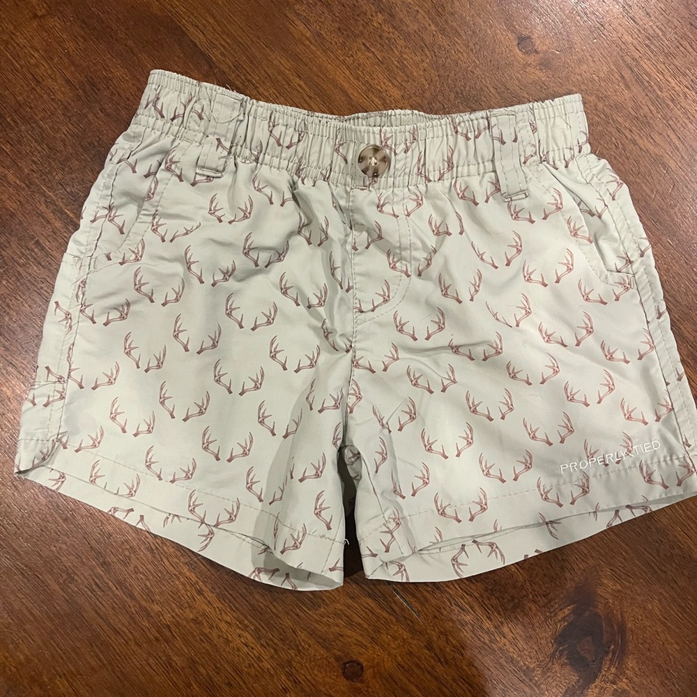 Kids Deer Print Shorts - Cream